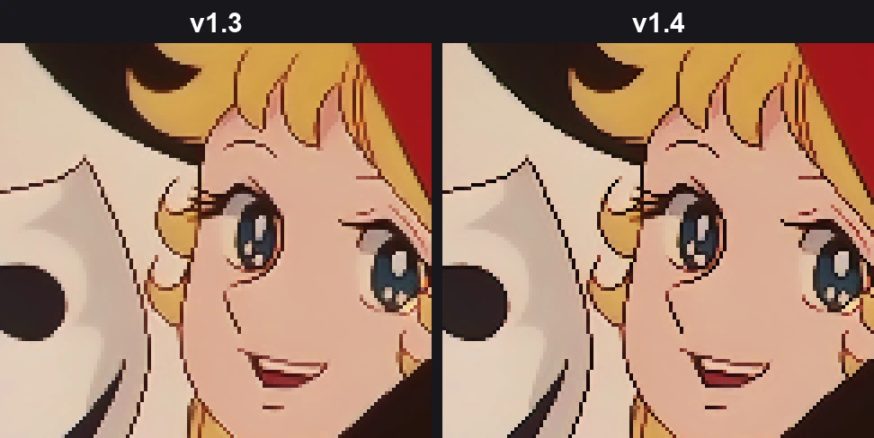 v1.3 と v1.4 のアウトライン比較