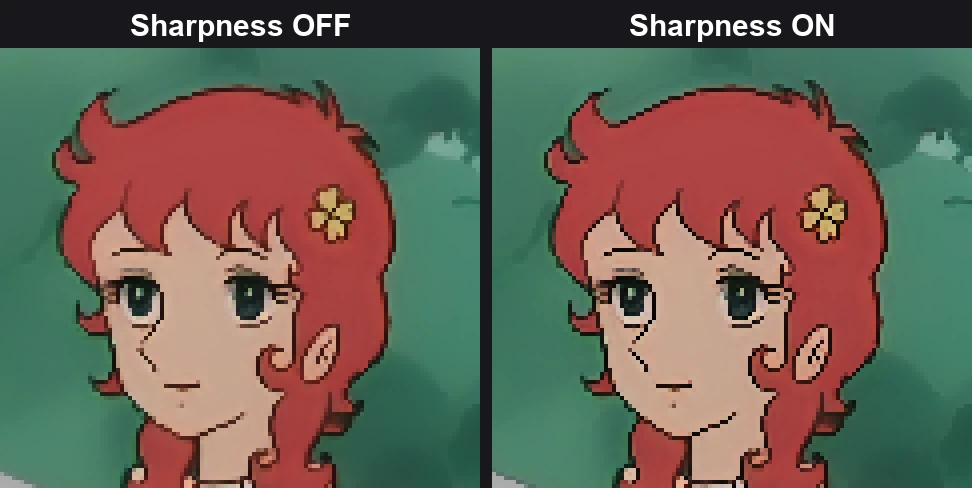 Sharpness off compared with Sharpness on