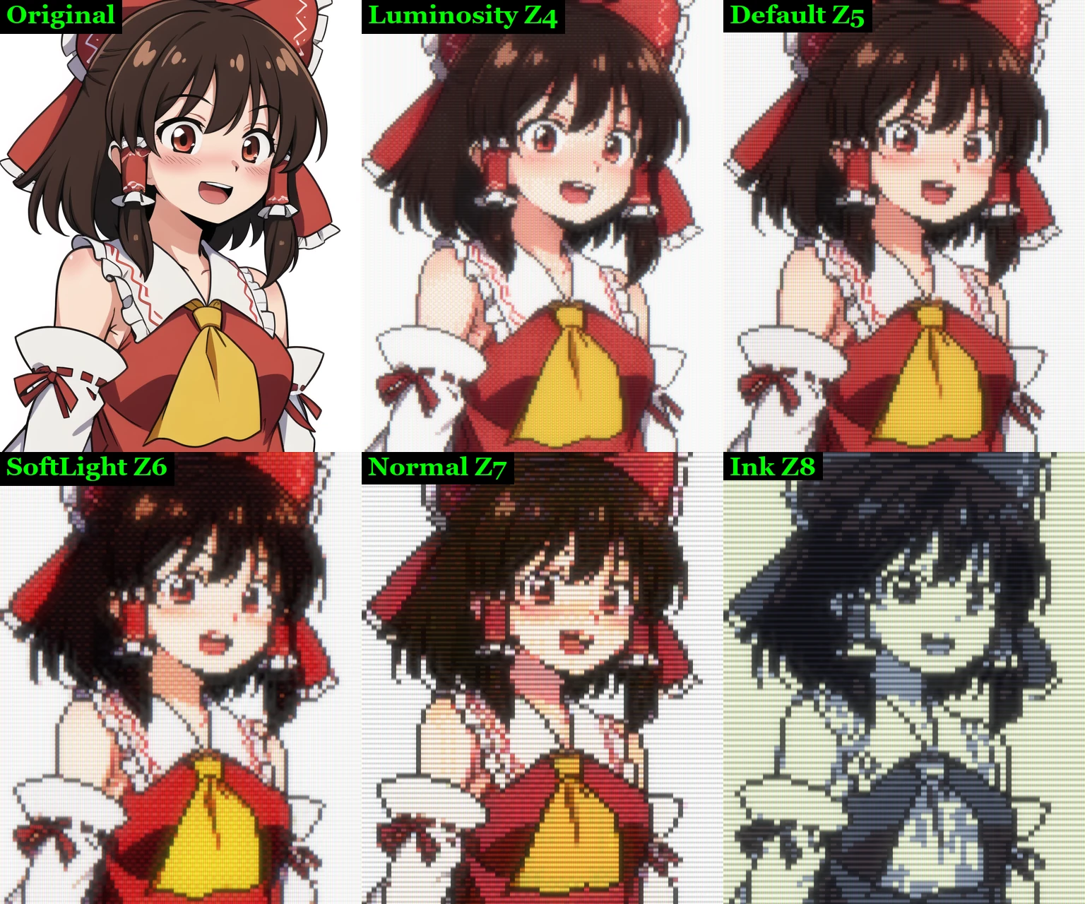 公式プリセット5種の作例